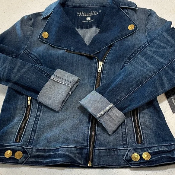 NWT-MISS ME DENIM JACKET. SIZE 6 . LABEL SAYS LARGE - Picture 11 of 12